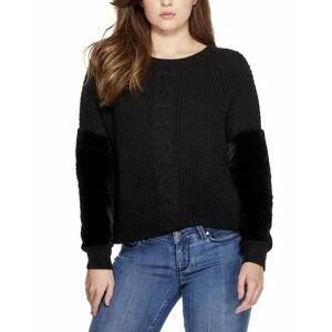 Guess Roma‎ Faux Fur Cable Knit Sweater | SMALL
